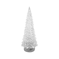 Decoratiune Craciun, brad luminos, LED multicolor, PE, 3xAAA, 10.5x30 cm
