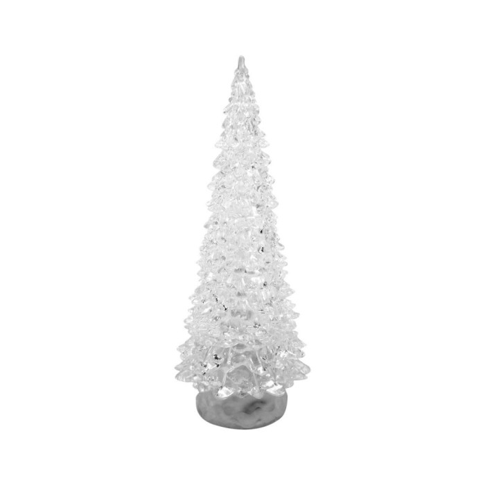 Decoratiune Craciun, brad luminos, LED multicolor, PE, 3xAAA, 10.5x30 cm