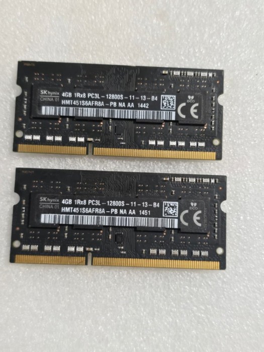 Memorie RAM laptop SK Hynix 4GB PC3L-12800S DDR3L 1.35V low voltage HMT451S6AFR8A-PB NA AA