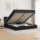 Cumpara ieftin Pat Ottoman cu Saltea si LED Negru 180 x 200 cm Catifea