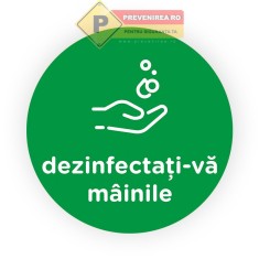 Semn verde dezinfectati mainile foto