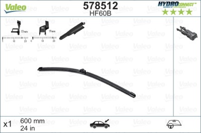 VALEO 578512 HYDROCONNECT lamela stergator foto