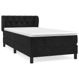 Cumpara ieftin Pat box spring cu saltea, negru, 80x200 cm, catifea