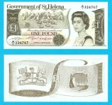 Saint Helena (pick 9) 1 Pound 1981 UNC serie: A/I 324767; Saint Helena, Ascension și Tristan da Cunha