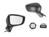 Oglinda exterioara Mazda 3 (Bm), 06.2013-, partea Dreapta, culoare sticla crom , sticla convexa, cu carcasa grunduita, cu incalzire , ajustare electr