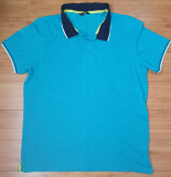 Tricou barbat cu guler polo Avenue UK 100% bumbac turcoaz Small nou, S