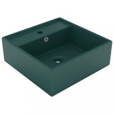 Chiuvetă lux preaplin verde &icirc;nchis mat 41x41 cm ceramică pătrat