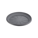 Farfurie Ghiveci Flori, Plastic, Diametru 17 cm, &Icirc;nălțime 2.5 cm, Culoare Antracit, Oem