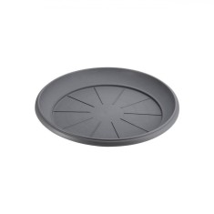 Farfurie Ghiveci Flori, Plastic, Diametru 17 cm, &Icirc;nălțime 2.5 cm, Culoare Antracit