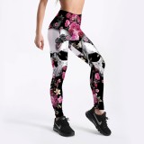 Colanti dia del muerte floral skull - spandex -craniu fitness sport, Marime universala