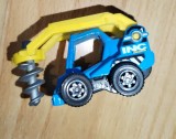 Matchbox Mattel 4 cm INC Constructii 2014 Thailand Drill Digger Blue Yellow T4, 1:72