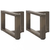 VidaXL Picioare pentru măsuță de cafea &icirc;n formă de T, 2 buc., negru, 40x25x(30-31) cm, oțel