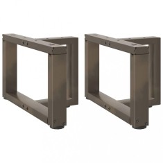 vidaXL Picioare pentru măsuță de cafea &icirc;n formă de T, 2 buc., negru, 40x25x(30-31) cm, oțel