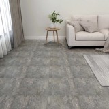 VidaXL Plăci de pardoseală autoadezive, 55 buc., gri, PVC, 5,11 m&sup2;