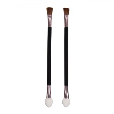 Set Pensule Machiaj, Duo-Head Applicator, 12 cm, 2 Bucăți, Negru foto