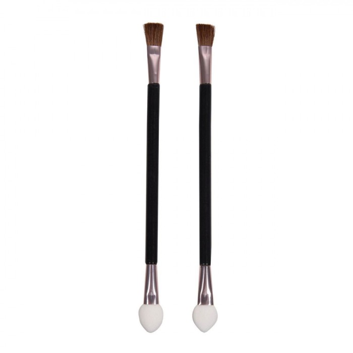Set Pensule Machiaj, Duo-Head Applicator, 12 cm, 2 Bucăți, Negru