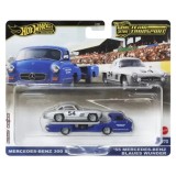 HOT WHEELS TRANSPORTATOR MERCEDES-BENZ 55 BLAUES WUNDER CU MASINUTA MERCEDES-BENZ 300 SL SCARA 1:64