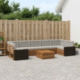 vidaXL Set de canapele de exterior 8 pcs Natural și gri deschis 3383154