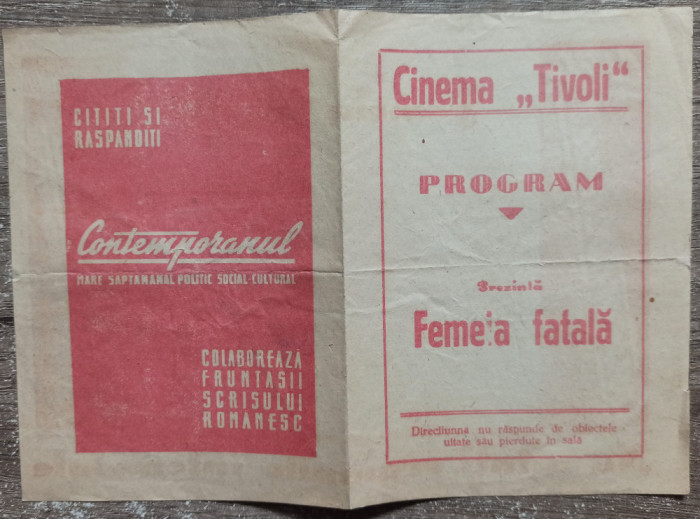 Program Cinema Tivoli anii &#039;40