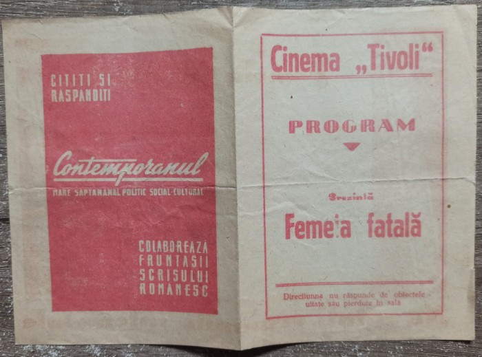 Program Cinema Tivoli anii &#039;40