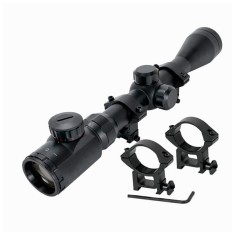 Set Luneta Airsoft si Inele de montura, TRIMEX PRO 3-9x40 EG, Reticul Iluminat, Zoom Variabil 3-9x, 40mm, 32 cm