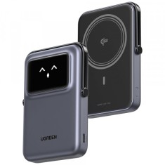 Baterie Externa Wireless UGREEN PB764 Uno, 10000mAh, 20W, PD + FQI, 1 x QI - 1 x USB-C, Gri