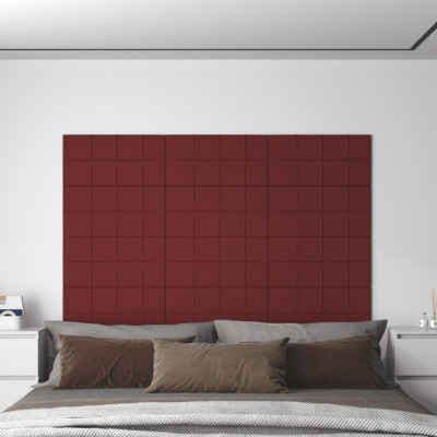 vidaXL Panouri de perete 12 buc. roșu vin 60x30 cm textil 2,16 m&amp;sup2; foto