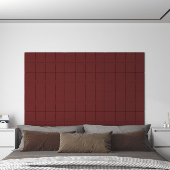 vidaXL Panouri de perete 12 buc. roșu vin 60x30 cm textil 2,16 m&sup2;