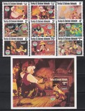 Turks şi Caicos 1980 - Walt Disney - &bdquo;Pinocchio&rdquo;, Serie + Colita, MNH
