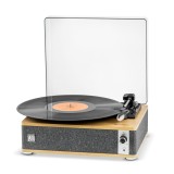 Cumpara ieftin Pick-up cu ac safir si difuzor bluetooth Electromures EM 1021 Dark Grey, Bamboo Edition ProDesign DailyAppliances