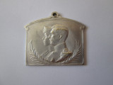 Medalie belgiana argint/argintata:Premiul scolar 1915-1916 regele Albert I