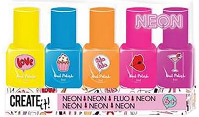 Set 5 oje neon Create It!, diverse culori, pentru fetite foto