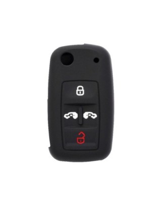 Husa cheie briceag auto din silicon VW 4butoane Negru foto