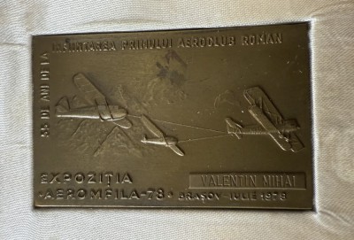 Placheta Expo Aeromfila 15 Iulie 1978 Brasov foto