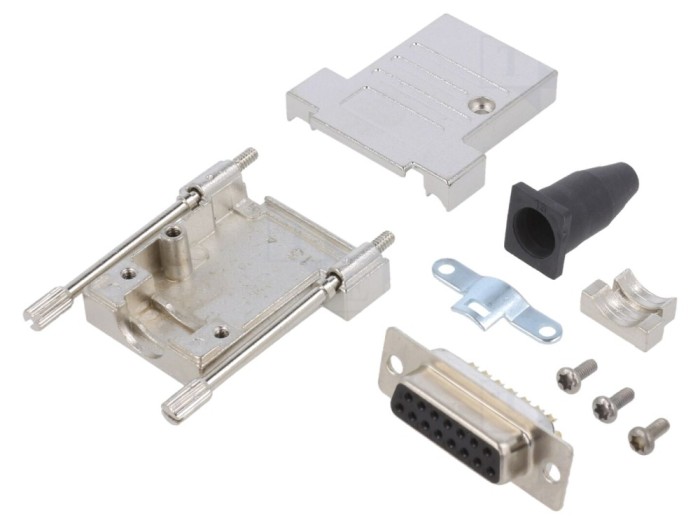 Conector D-Sub mamă 15 pini, pe cablu