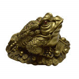 Statueta feng shui din alama broasca raioasa aurie 12cm, Stonemania Bijou