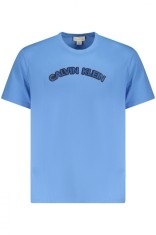 Calvin Klein Tricou barbati, cu imprimeu cu text, Regular fit, Albastru deschis, XL