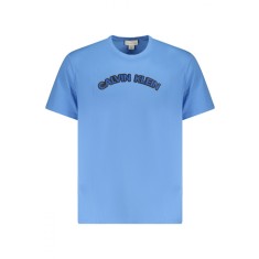 Calvin Klein Tricou barbati, cu imprimeu cu text, Regular fit, Albastru deschis, XL