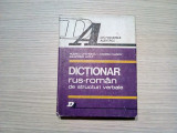 DICTIONAR RUS-ROMAN de Structuri Verbale - Romeo Chivescu - 1983, 459 p.