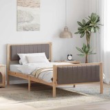 vidaXL Cadru de pat Maroniu și taupe 100 x 200 cm Lemn masiv de pin 878492