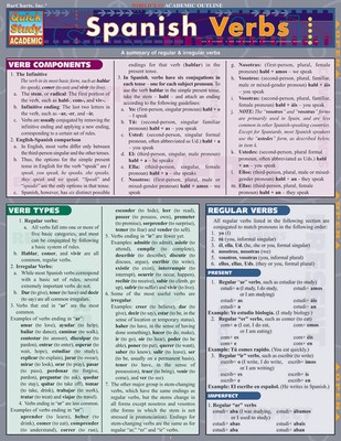 Spanish Verbs Laminate Reference Chart foto