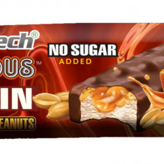 Baton energizant cu dublu caramel si alune Delicious, 60g, Nature Tech