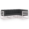 Set mobilier de gradina cu perne, 4 piese, lemn masiv de pin
