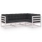 Set mobilier de gradina cu perne, 4 piese, lemn masiv de pin