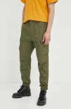 G-Star pantaloni de bumbac culoarea verde, drept