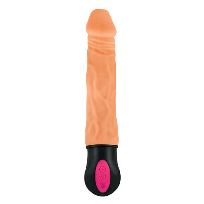 Vibratoare realiste - Natural Real Skin Penis Fierbinte Vibrator Realist cu Incalzire 18 cm Culoare Deschisa foto