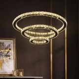 Cumpara ieftin Lustra LED Cristal cu Telecomanda Hallie, 78W, Crom Lucios, Alessandro DESIGN