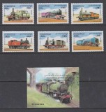 Cambodge 1997 - Locomotive, trenuri, serie si colita neuzata
