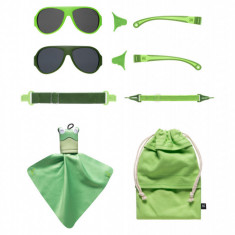 Ochelari de soare pentru copii MOKKI Click & Change, protectie UV, verde, 2-5 ani, set 2 perechi