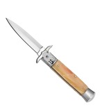 Cutit cu Deschidere si Inchidere Automata pe Buton, Maner Auriu, Lama Otel, Husa Prindere Curea, 21 cm